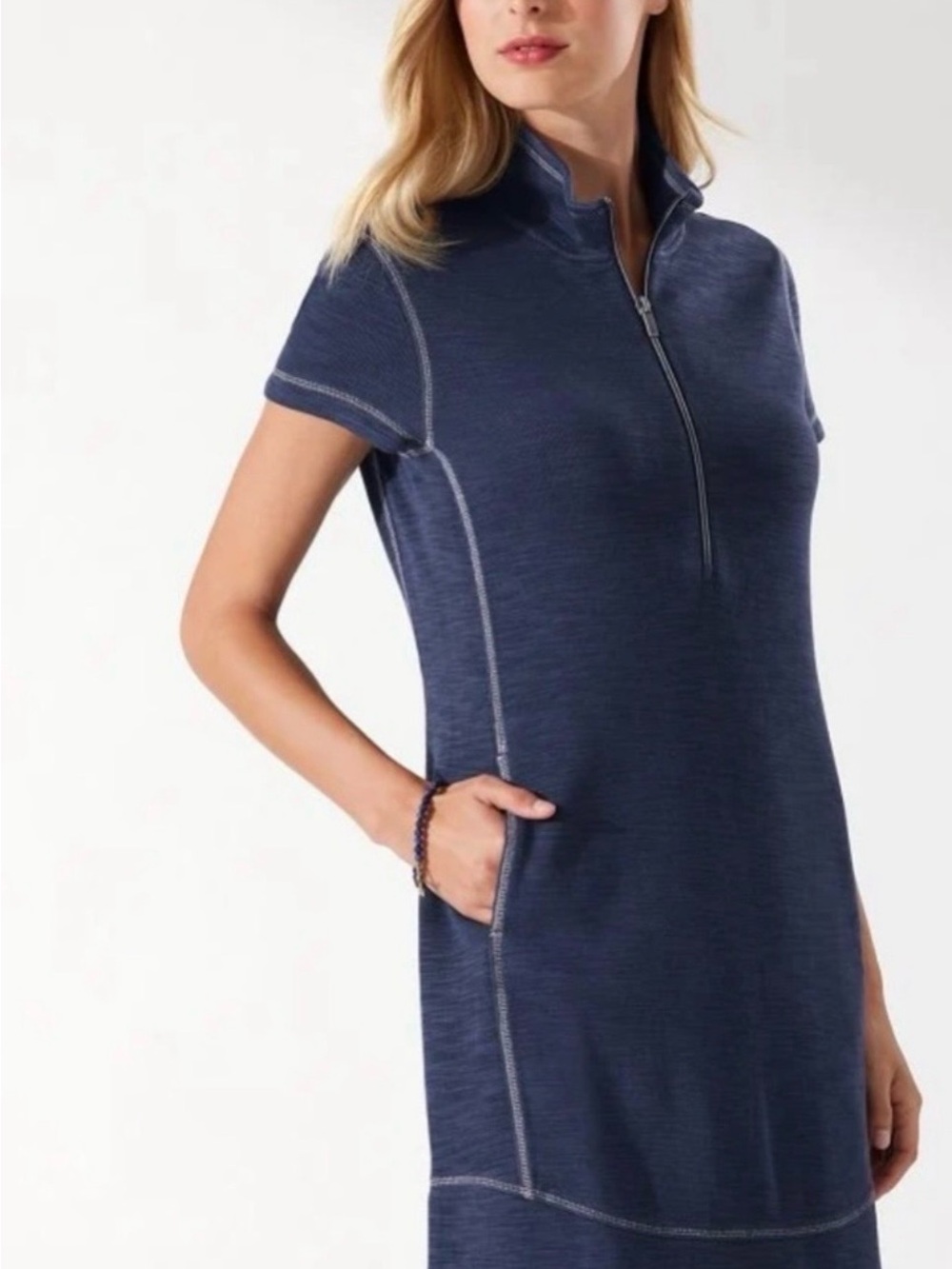 Tommy Bahama Tobago Bay Navy Zip-Front Dress XL